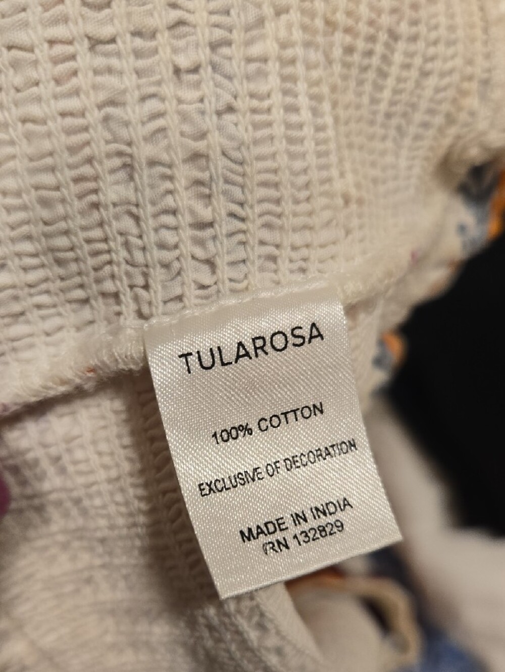 Tularosa Smocked Tassel Boho Western Crop Top | Size L - EUC - Picture 3 of 4
